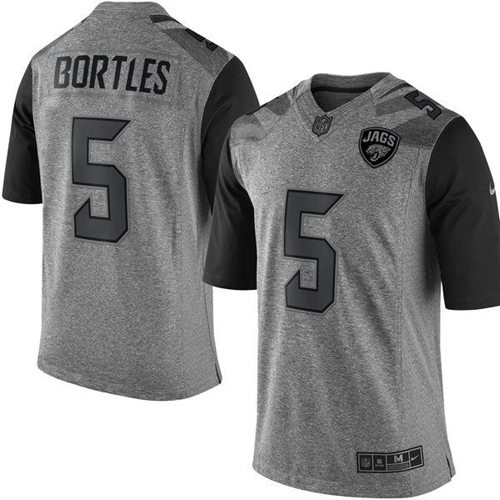 Nike Jaguars #5 Blake Bortles Gray Men's Stitched NFL Limited Gridiron Gray Jersey - Click Image to Close